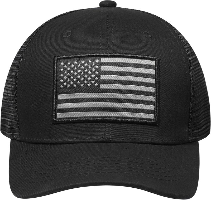 AURR American Flag Trucker Hat, Patriotic Baseball Cap for Men & Women, Breathable Mesh Adjustable Snapback, USA Flag Patch - Image 2